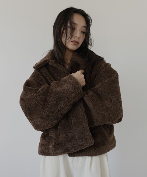 ボアコクーンスリーブジャケット（テーラードジャケット）｜hellam（へ