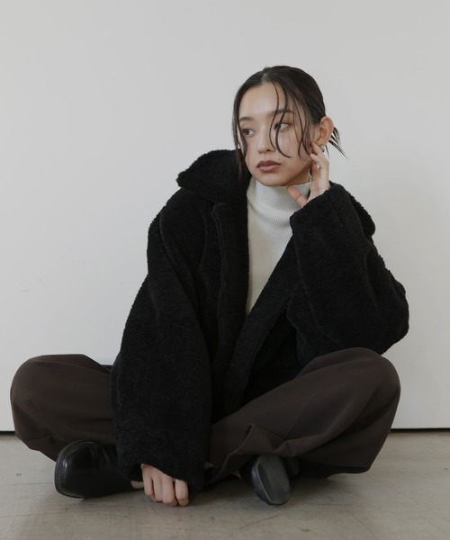 ボアコクーンスリーブジャケット（テーラードジャケット）｜hellam（へ