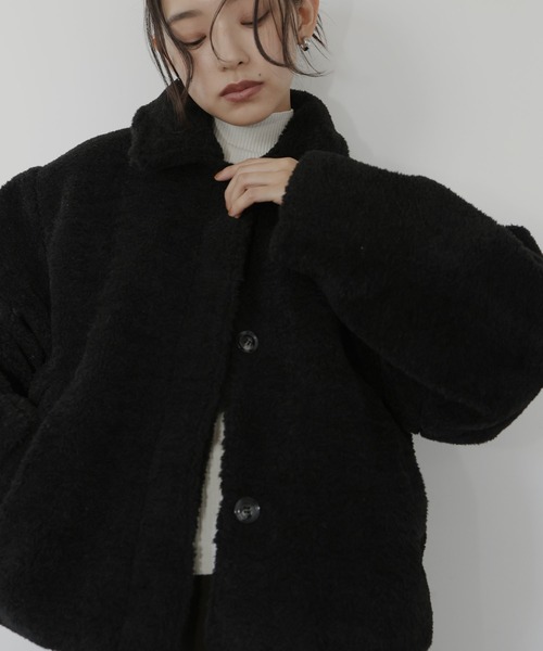 hellam(へラム)の「ボアコクーンスリーブジャケット(テーラードジャケット・レディース・ブラウン/アイボリー/ブラック/ブルー・FREE)」の12枚目の写真
