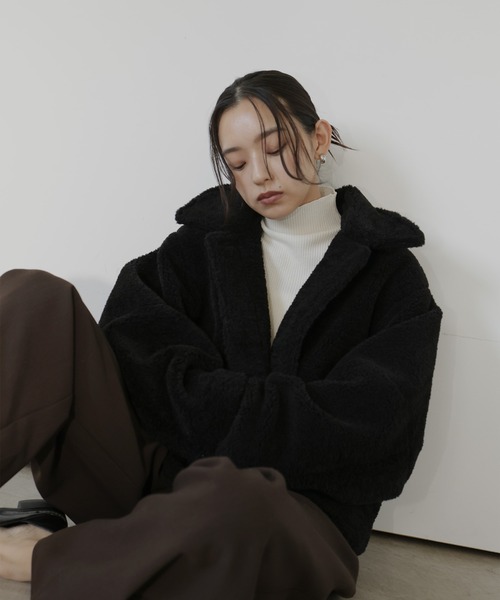 ボアコクーンスリーブジャケット（テーラードジャケット）｜hellam（へ