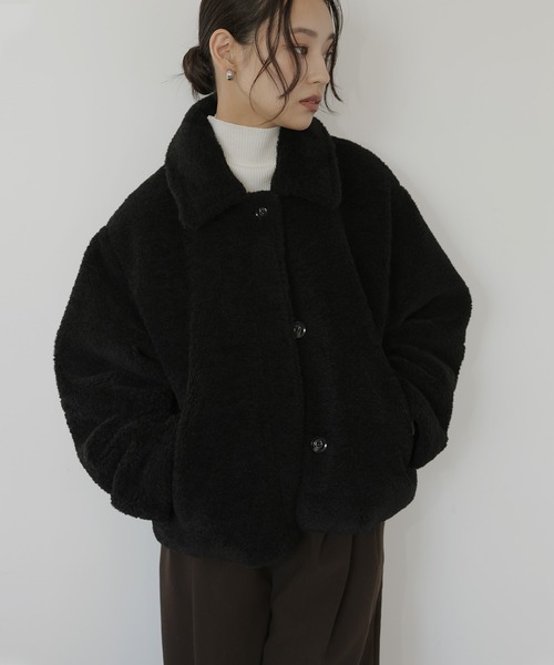 hellam(へラム)の「ボアコクーンスリーブジャケット(テーラードジャケット・レディース・ブラウン/アイボリー/ブラック/ブルー・FREE)」の16枚目の写真