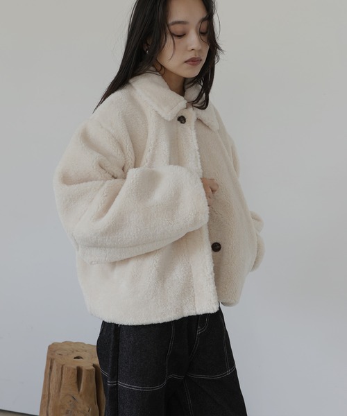 ボアコクーンスリーブジャケット（テーラードジャケット）｜hellam（へ