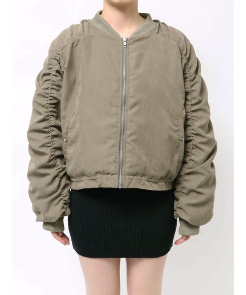 EVRIS(エヴリス)の「ボリュームギャザーショートMA-1(MA-1・レディース・ブラック/カーキ/ホワイト・FREE)」の18枚目の写真