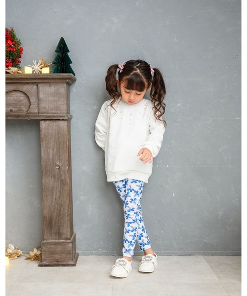 Rora(ローラ)の「デイジー 花柄レギンス(レギンス/スパッツ・キッズ・ブルー・130cm/140cm/150cm/110cm/120cm)」の3枚目の写真
