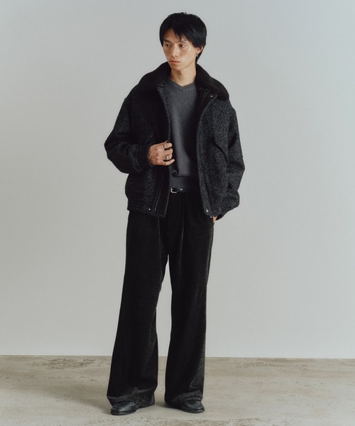 WASHED VELVET CURVE CUT WIDE PANTS（その他パンツ）｜WYM LIDNM