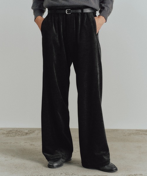 WYM LIDNM(ウィム バイ リドム)の「WASHED VELVET CURVE CUT WIDE PANTS(その他パンツ・メンズ・ダークブラウン/ブラック・S/M/L)」の5枚目の写真