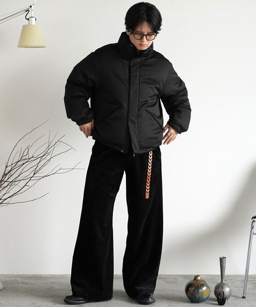 WASHED VELVET CURVE CUT WIDE PANTS（その他パンツ）｜WYM LIDNM