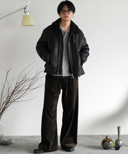 パンツ WASHED VELVET CURVE CUT WIDE PANTS WASHED VELVET CURVE CUT WIDE PANTS（その他パンツ）｜WYM LIDNM