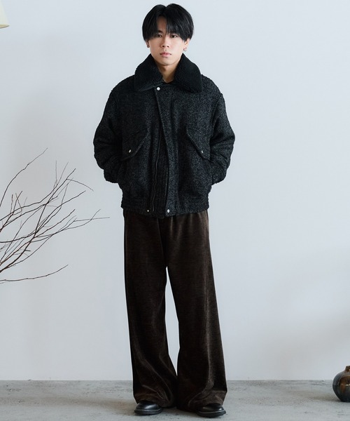 パンツ WASHED VELVET CURVE CUT WIDE PANTS WYM WASHED VELVET CURVE CUT WIDE PANTS（その他パンツ）｜WYM LIDNM