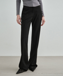 MONGDOL（モンドル）の「セミブーツカットスラックス ブラック MDPT021BLACK（スラックス）」