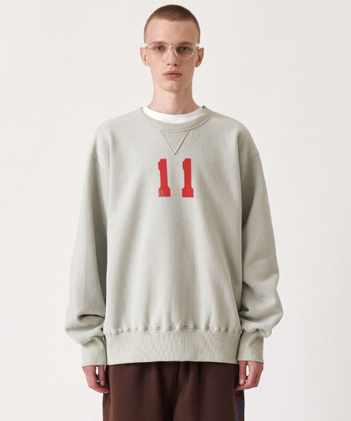 GOLDEN SNSHINE(ゴールデン サンシャイン)の「Eleven numbering sweatshirts_Mint(スウェット・メンズ・その他・MEDIUM/LARGE/SMALL)」の1枚目の写真