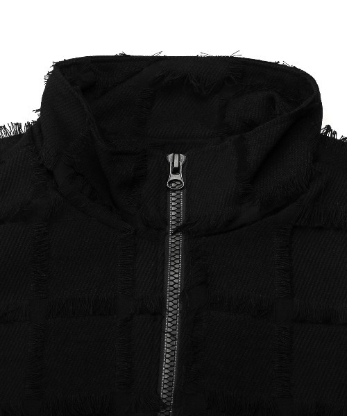 LUXSTYLE(ラグスタイル)の「フリンジチェックスタンドジップブルゾン(ブルゾン・メンズ・ブラック/パープル・L/M)」の14枚目の写真