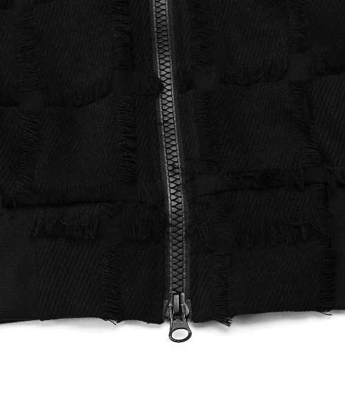 LUXSTYLE(ラグスタイル)の「フリンジチェックスタンドジップブルゾン(ブルゾン・メンズ・ブラック/パープル・L/M)」の19枚目の写真