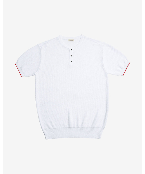 Texture Henly neck Knit (White)