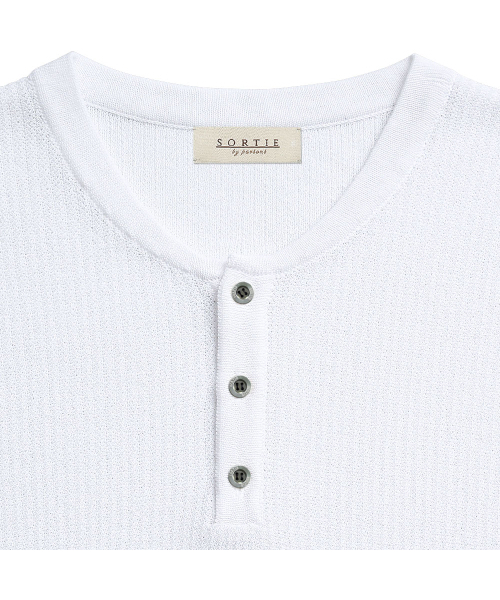 sortie(ソルティ)の「Texture Henly neck Knit (White)(ポロシャツ・メンズ・その他・MEDIUM/LARGE/X-LARGE)」の2枚目の写真