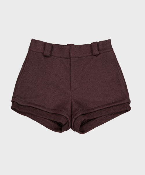 UUUUP(ユープ)の「ウールリブショートパンツ - ブラウン(その他パンツ・レディース・ブラウン・SMALL/MEDIUM)」の1枚目の写真