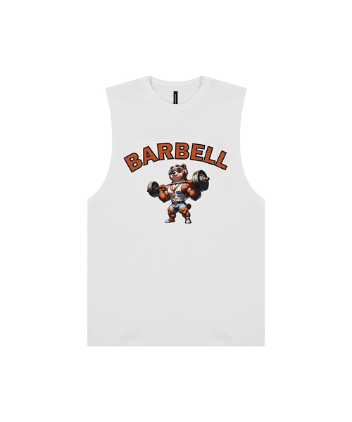BARBELLWORKS(バーベルワークス)の「アーチベアスリーブレス(Tシャツ/カットソー・メンズ・ホワイト/ブラック・LARGE/X-LARGE)」の2枚目の写真