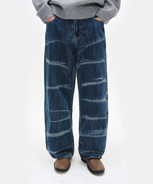 DECET（デケト）の「Vine Bleach Wide Jeans DCPT045Blue（デニムパンツ・レディース・その他・26/28/30/32/34）」の6枚目の写真