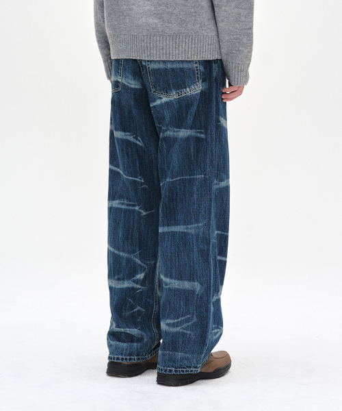 DECET（デケト）の「Vine Bleach Wide Jeans DCPT045Blue（デニムパンツ・レディース・その他・26/28/30/32/34）」の5枚目の写真
