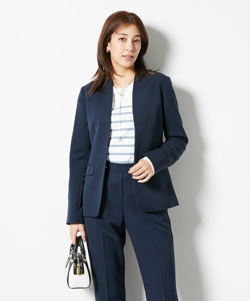 slattgir(スラットジール)の「高身長 ストレッチきれい見えノーカラージャケット(トールサイズ)(ノーカラージャケット・レディース・ブラック/グレー/ネイビー・TM/TL/T3L/T4L/T5L/TLL)」の20枚目の写真