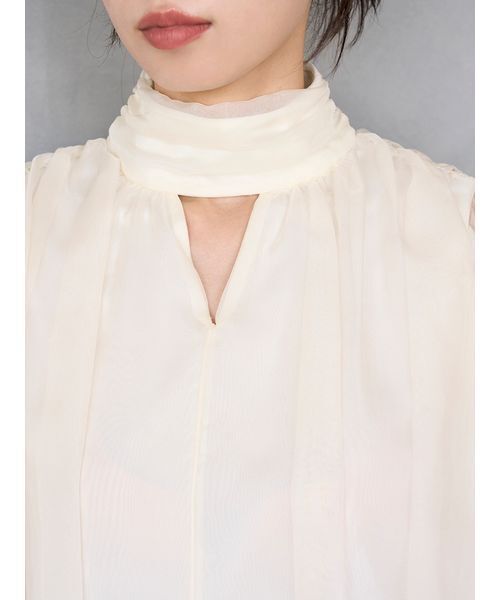 SNIDEL（スナイデル）の「スリットスリーブブラウス（シャツ/ブラウス・レディース・ブラウン/ミント/アイボリー・F）」の9枚目の写真