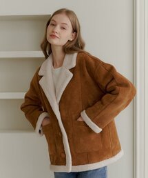 YUPPE（ヨッペ）の「COLLAR LINE MUSTANG_BROWN（ムートンコート）」