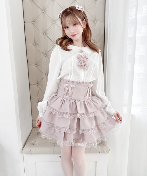 セール】レースアップリボン3段フリルスカパン（スカート）｜MA*RS