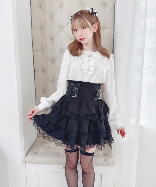 セール】レースアップリボン3段フリルスカパン（スカート）｜MA*RS