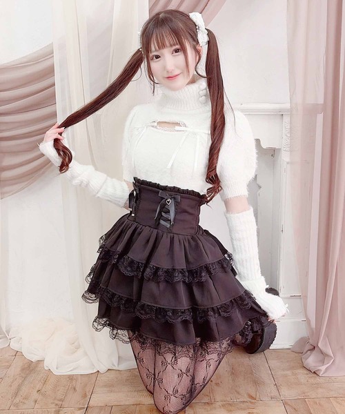 セール】レースアップリボン3段フリルスカパン（スカート）｜MA*RS
