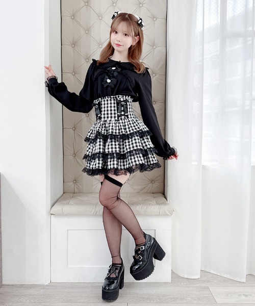 セール】レースアップリボン3段フリルスカパン（スカート）｜MA*RS