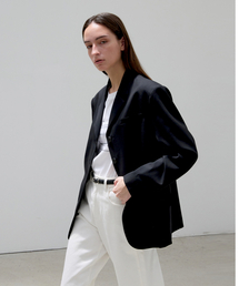 EMKM（ウウムキイム）の「シングルオーバーサイズサマーウールジャケット_BLACK（テーラードジャケット）」