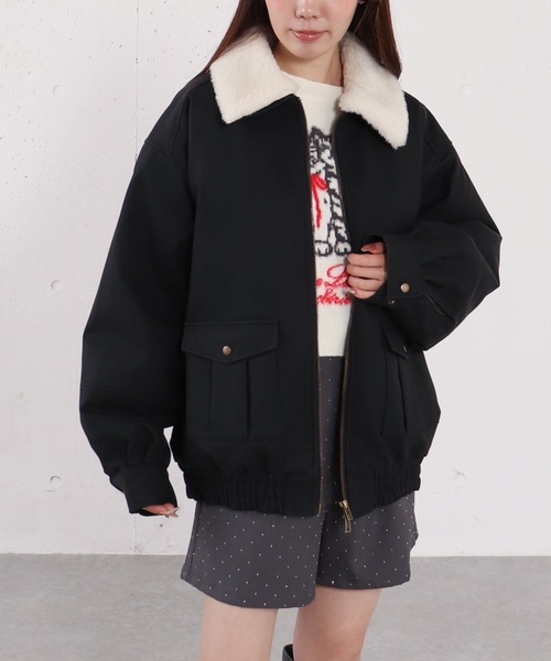 archives(アルシーヴ)の「ファー衿付中綿フェイクレザーブルゾン(ブルゾン・レディース・ブラック/ブラウン・MEDIUM)」の14枚目の写真