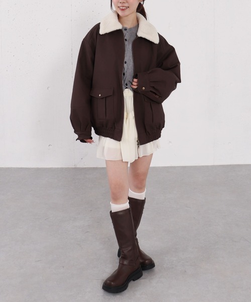 archives(アルシーヴ)の「ファー衿付中綿フェイクレザーブルゾン(ブルゾン・レディース・ブラック/ブラウン・MEDIUM)」の9枚目の写真