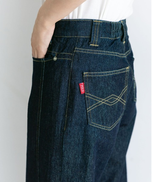POLO BCS（ポロ ビーシーエス）の「【POLO BCS】デニムワイドパンツ（ポロ/ポロビーシーエス/denim/ワイドパンツ/UVカット/ウォッシャブル）（デニムパンツ・レディース・ライトブルー/インディゴブルー・SMALL/MEDIUM/LARGE/X-LARGE）」の10枚目の写真
