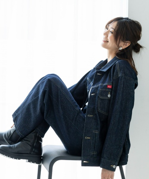 POLO BCS（ポロ ビーシーエス）の「【POLO BCS】デニムワイドパンツ（ポロ/ポロビーシーエス/denim/ワイドパンツ/UVカット/ウォッシャブル）（デニムパンツ・レディース・ライトブルー/インディゴブルー・SMALL/MEDIUM/LARGE/X-LARGE）」の12枚目の写真