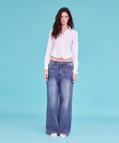 A.R.U（エイアールユー）の「WIDE WASHING DENIM（デニムパンツ・レディース・インディゴブルー・SMALL/MEDIUM/LARGE）」の3枚目の写真