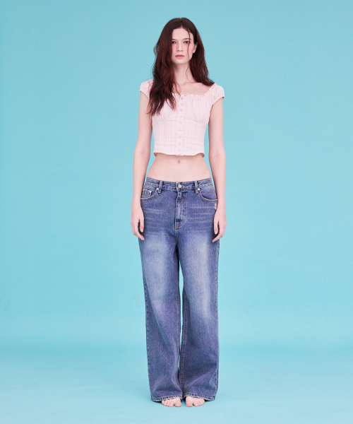 A.R.U（エイアールユー）の「WIDE WASHING DENIM（デニムパンツ・レディース・インディゴブルー・SMALL/MEDIUM/LARGE）」の5枚目の写真
