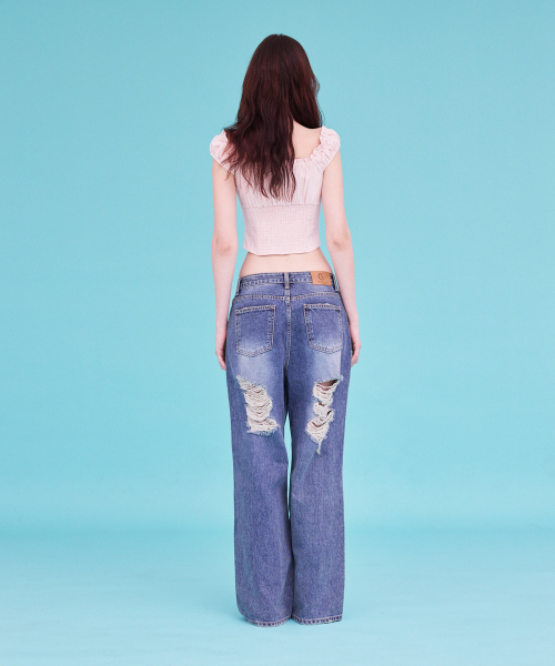A.R.U（エイアールユー）の「WIDE WASHING DENIM（デニムパンツ・レディース・インディゴブルー・SMALL/MEDIUM/LARGE）」の7枚目の写真