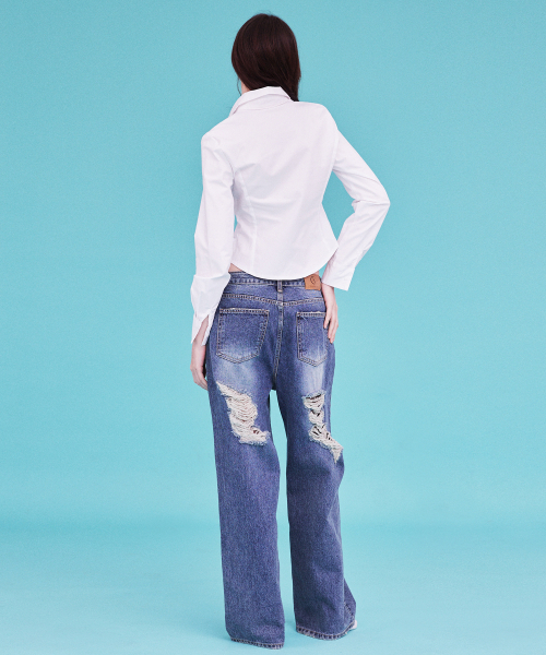 A.R.U（エイアールユー）の「WIDE WASHING DENIM（デニムパンツ・レディース・インディゴブルー・SMALL/MEDIUM/LARGE）」の9枚目の写真
