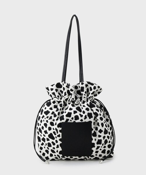 OPAQUE.CLIP(オペークドットクリップ)の「素材アソートドロストデザイン巾着トートバッグ【A4サイズ対応】(トートバッグ・レディース・ブラック系/ダークブラウン系1/アイボリー/ブラック・00)」の13枚目の写真