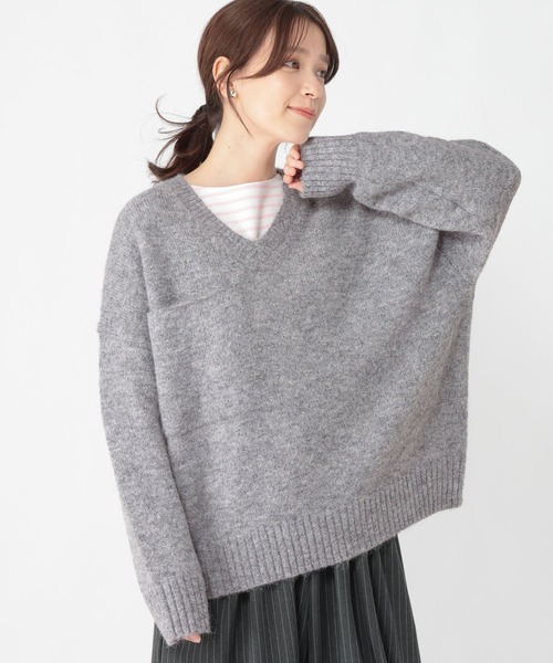 studio CLIP(スタディオクリップ)の「5ゲージBIGポケットニットプルオーバー(ニット/セーター・レディース・ライトブルー/ライトグレー・FREE)」の2枚目の写真