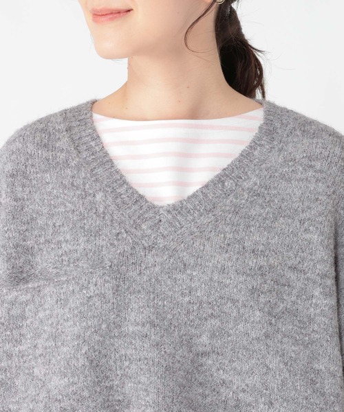 studio CLIP(スタディオクリップ)の「5ゲージBIGポケットニットプルオーバー(ニット/セーター・レディース・ライトブルー/ライトグレー・FREE)」の14枚目の写真