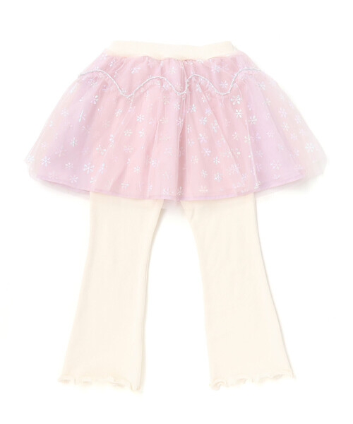 SLAP SLIP（スラップスリップ）の「ふわふわドット雪柄チュールセミフレアスカッツ(80~120cm)（スカート・キッズ・ブルー/ピンク・90cm/100cm/80ｃｍ/120cm/110cm）」の6枚目の写真
