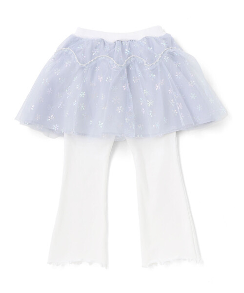 SLAP SLIP（スラップスリップ）の「ふわふわドット雪柄チュールセミフレアスカッツ(80~120cm)（スカート・キッズ・ブルー/ピンク・90cm/100cm/80ｃｍ/120cm/110cm）」の9枚目の写真