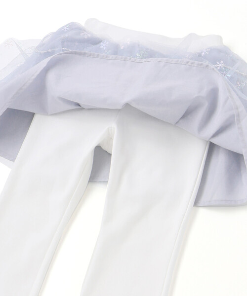 SLAP SLIP（スラップスリップ）の「ふわふわドット雪柄チュールセミフレアスカッツ(80~120cm)（スカート・キッズ・ブルー/ピンク・90cm/100cm/80ｃｍ/120cm/110cm）」の13枚目の写真