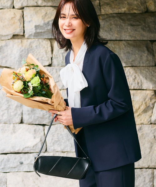 CROSS FUNCTION（クロスファンクション）の「《洗える・シワになりにくい》正解ノーカラージャケット【CROSS FUNCTION/クロスファンクション】（ノーカラージャケット・レディース・ネイビー/ブラック/ライトベージュ・7号/9号/11号/13号/15号）」の9枚目の写真