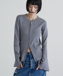 Lui's | 袖フレアZIPニットプルオーバー(ニット/セーター)