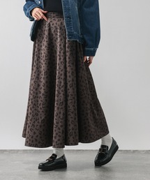 GLOBAL WORK | ピーチサテンフレアスカート柄/635425(スカート)