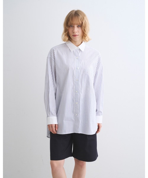 Traditional Weatherwear(トラディショナルウェザーウェア)の「RUNCORN(シャツ/ブラウス・レディース・ネイビー系1/ブルー系・S/XS)」の4枚目の写真