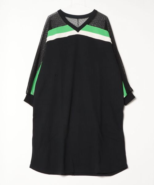 DOUBLE STANDARD CLOTHING(ダブルスタンダードクロージング)の「裏毛ドットチュールワンピース(ワンピース・レディース・ブラック/オフホワイト・38)」の18枚目の写真